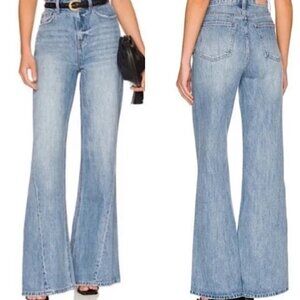 Pistola  Sz. 27 Ruby HR Flare Wide Leg Jeans Palazzo Pants Relaxed Light Wash